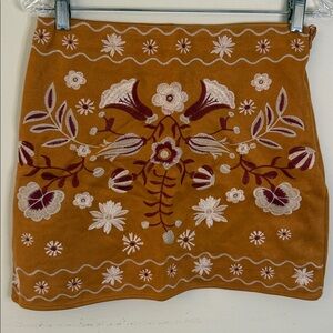 Mi Ami mini skirt floral embroidered western rodeo coastal Cowgirl lined SZ Med